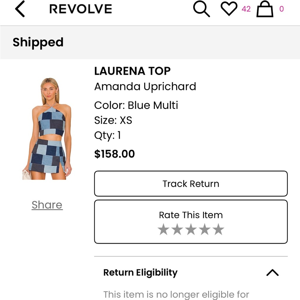 Amanda Uprichard Laurena Blue Patchwork Top